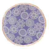 Lace Bamboo Round Towel - Navy Blue