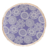 Lace Bamboo Round Towel - Navy Blue