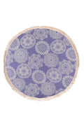 Lace Bamboo Round Towel - Navy Blue