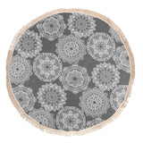 Lace Bamboo Round Towel - Black