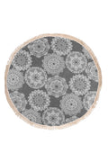 Lace Bamboo Round Towel - Black