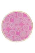 Lace Bamboo Round Towel - Pink