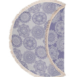 Lace Bamboo Round Towel - Navy Blue