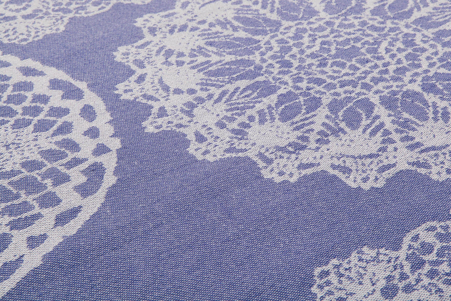 Lace Bamboo Round Towel - Navy Blue