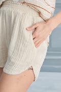 Basic Gauze Cotton Linen Fused Sport Shorts