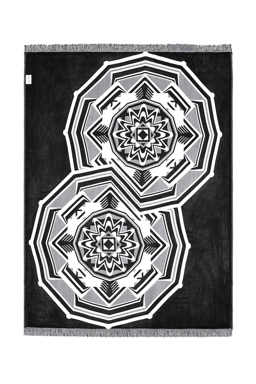 Black & White Cotton Throw - Acorn