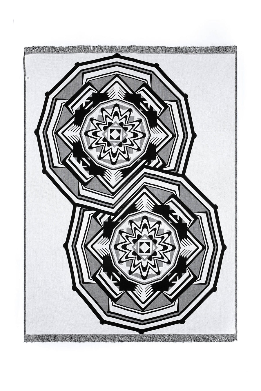 Black & White Cotton Throw - Acorn