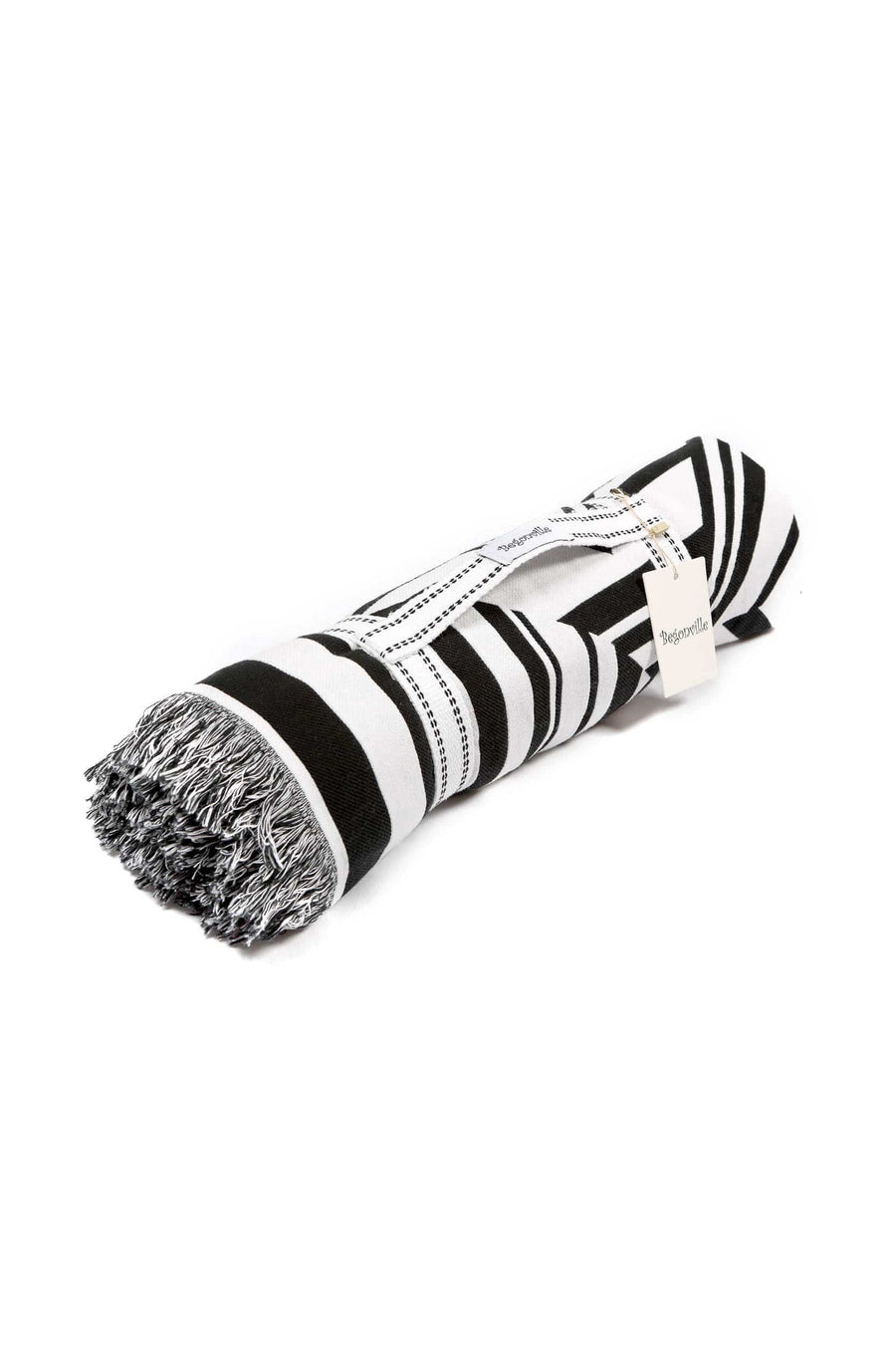 Black & White Cotton Throw - Acorn