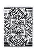 Black & White Cotton Throw - Mirror