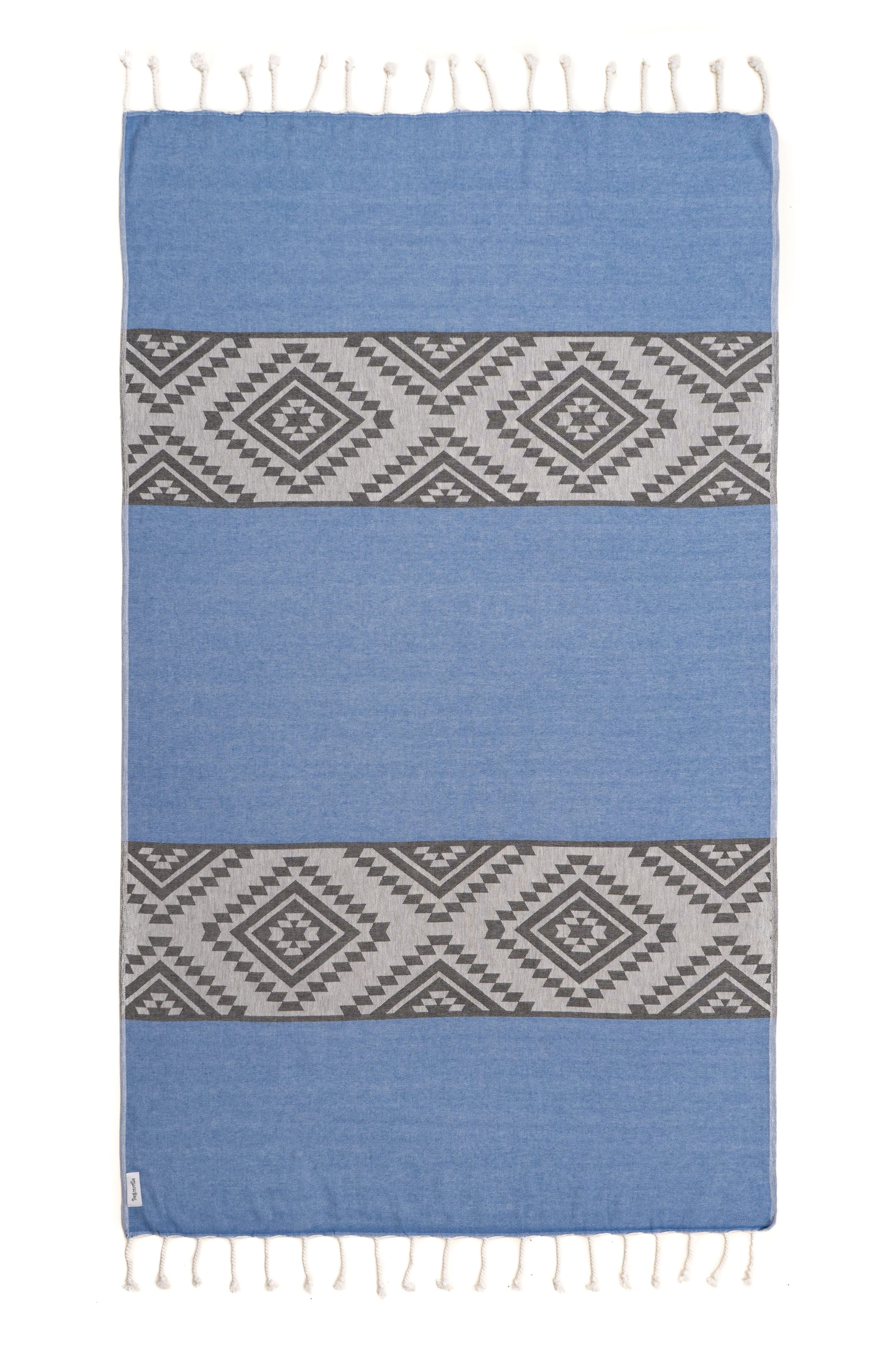 Archie Cotton Beach Towel - Blue