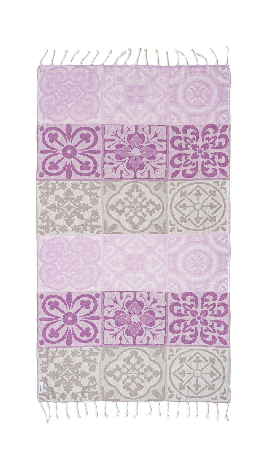 Mosaic Cotton Beach Towel - Purple