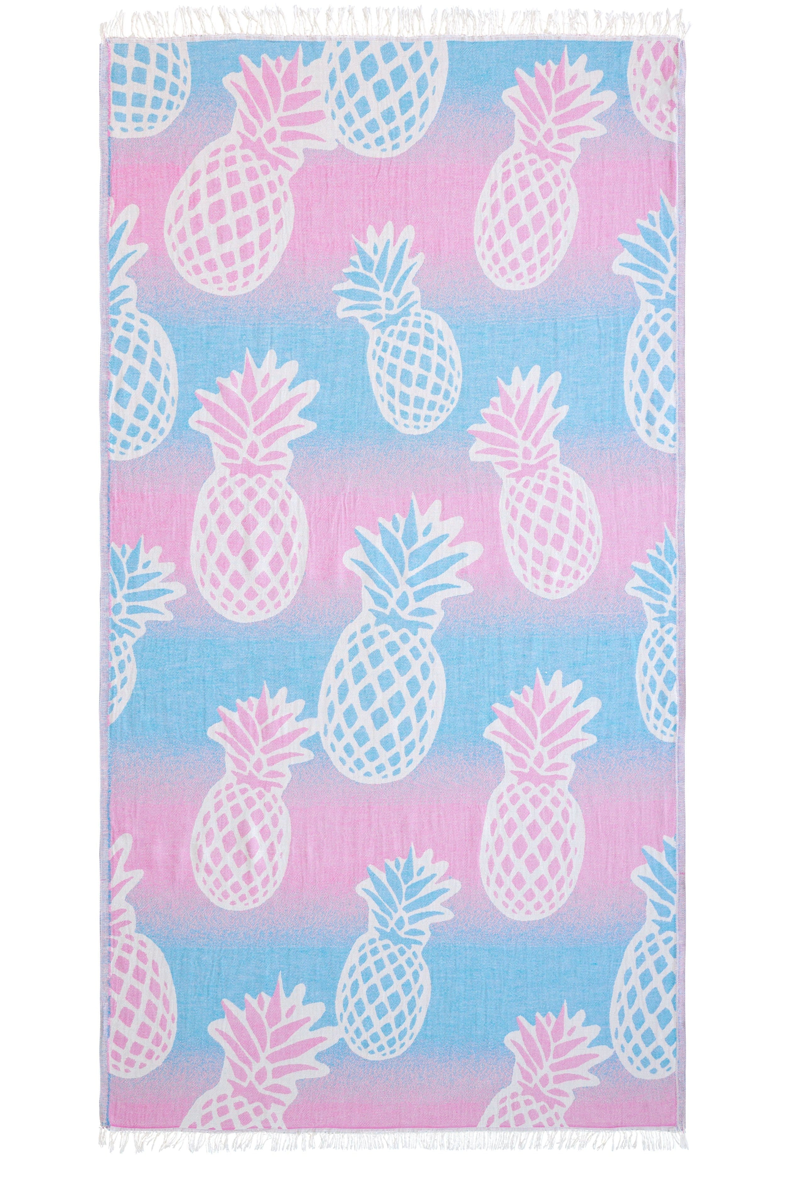 Pineapple Cotton Beach Towel - Turquoise