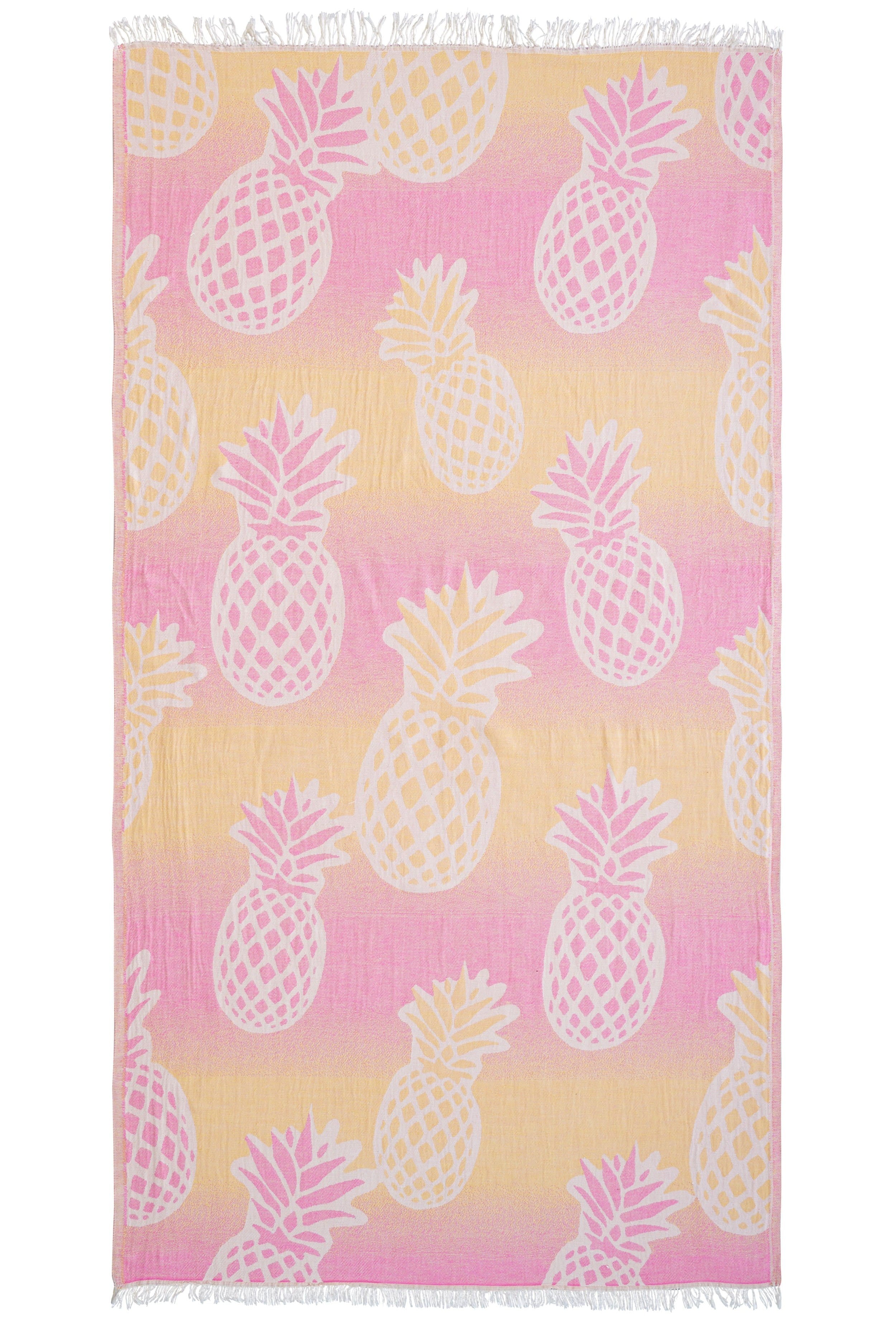Pineapple Cotton Beach Towel - Yellow