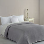 Begonville Bedspread Cloudy 4-Ply Cotton Blanket - Grey