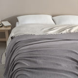 Begonville Bedspread Cloudy 4-Ply Cotton Blanket - Grey