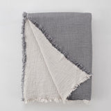 Begonville Bedspread Cloudy 4-Ply Cotton Blanket - Grey