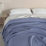Begonville Bedspread Cloudy 4-Ply Cotton Blanket - Blue