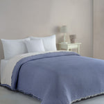 Begonville Bedspread Cloudy 4-Ply Cotton Blanket - Blue