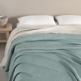 Begonville Bedspread Cloudy 4-Ply Cotton Blanket - Mint