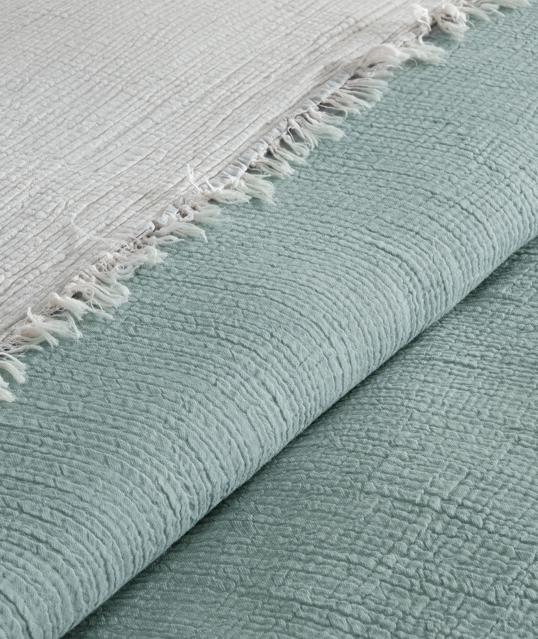 Begonville Bedspread Cloudy 4-Ply Cotton Blanket - Mint