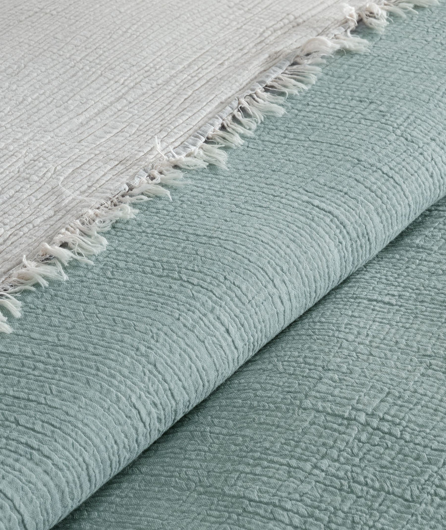 Begonville Bedspread Cloudy 4-Ply Cotton Blanket - Mint