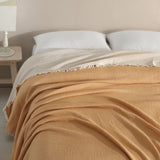 Begonville Bedspread Cloudy 4-Ply Cotton Blanket - Amber