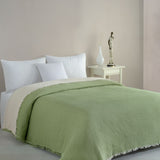 Begonville Bedspread Cloudy 4-Ply Cotton Blanket - Green